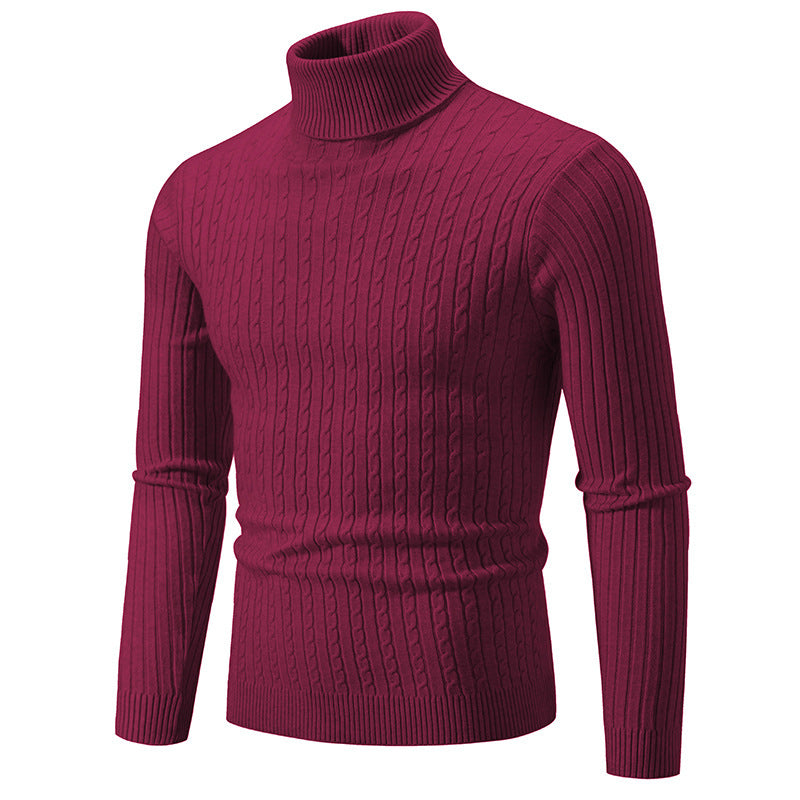 Men's turtleneck sweater with textured knit pattern Lisslune
