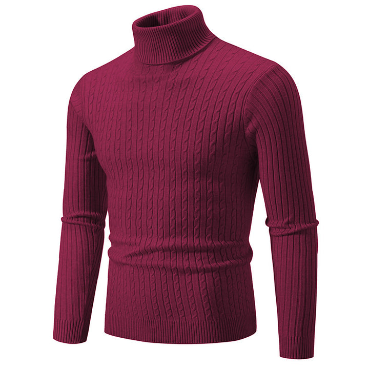 Men's turtleneck sweater with textured knit pattern Lisslune
