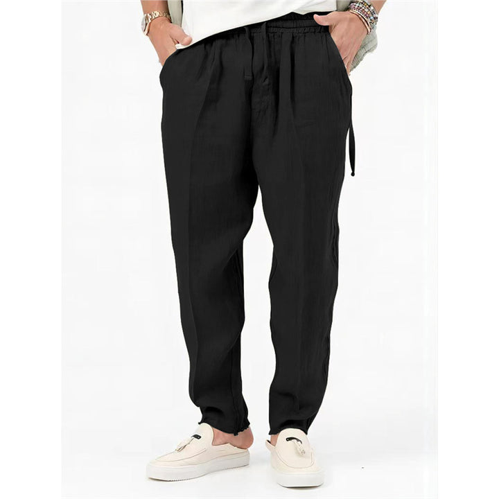 Men's airy summer pants with elastic waistband and side pockets Lisslune