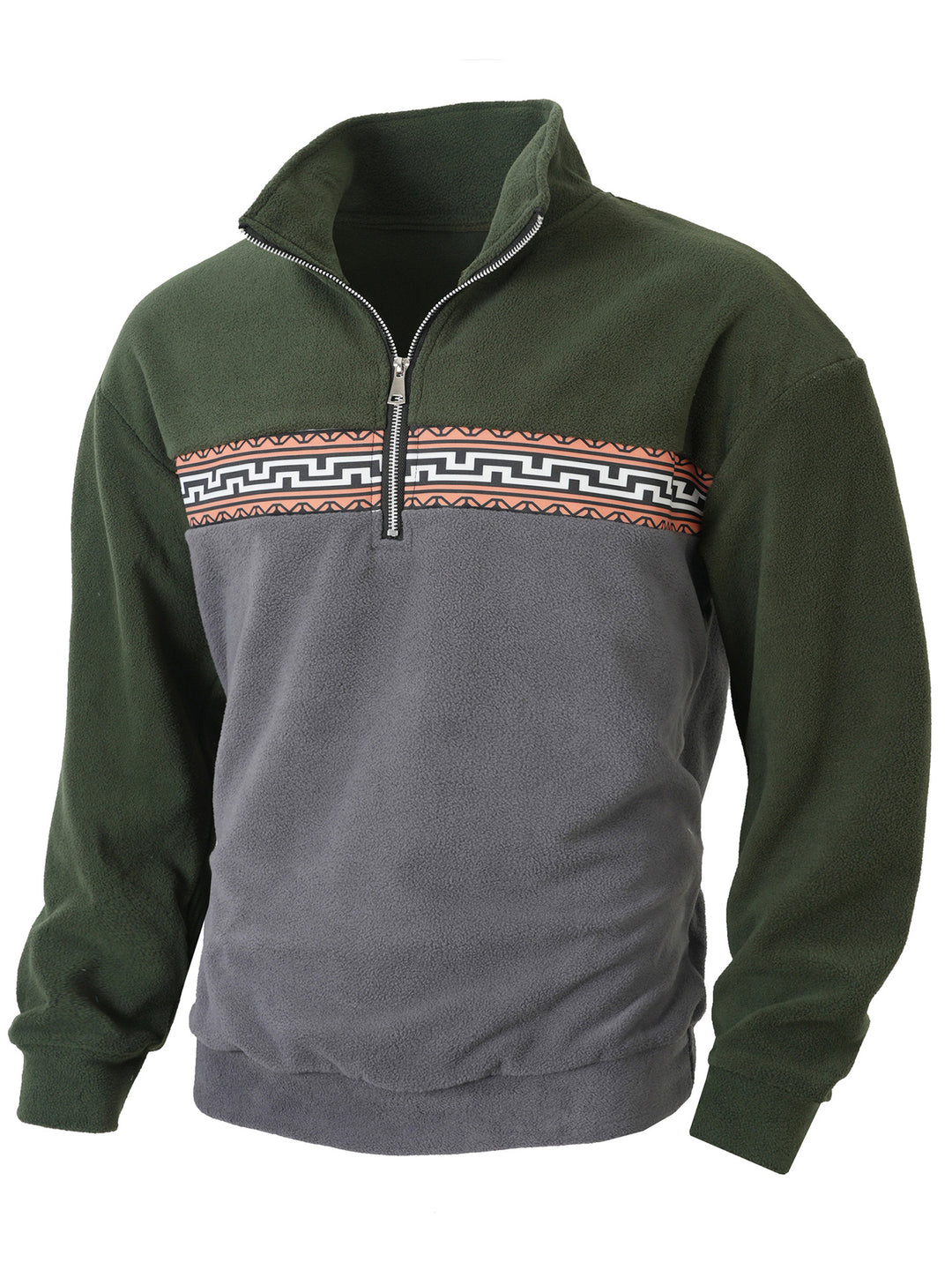 Men's fleece pullover with fashionable stand-up collar Lisslune