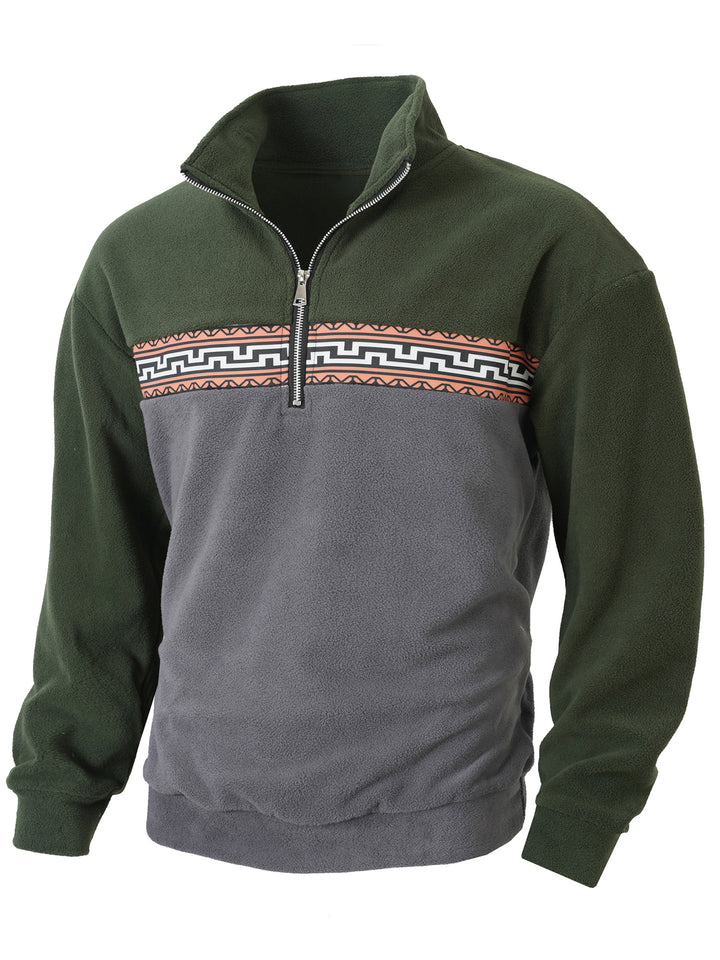 Men's fleece pullover with fashionable stand-up collar Lisslune