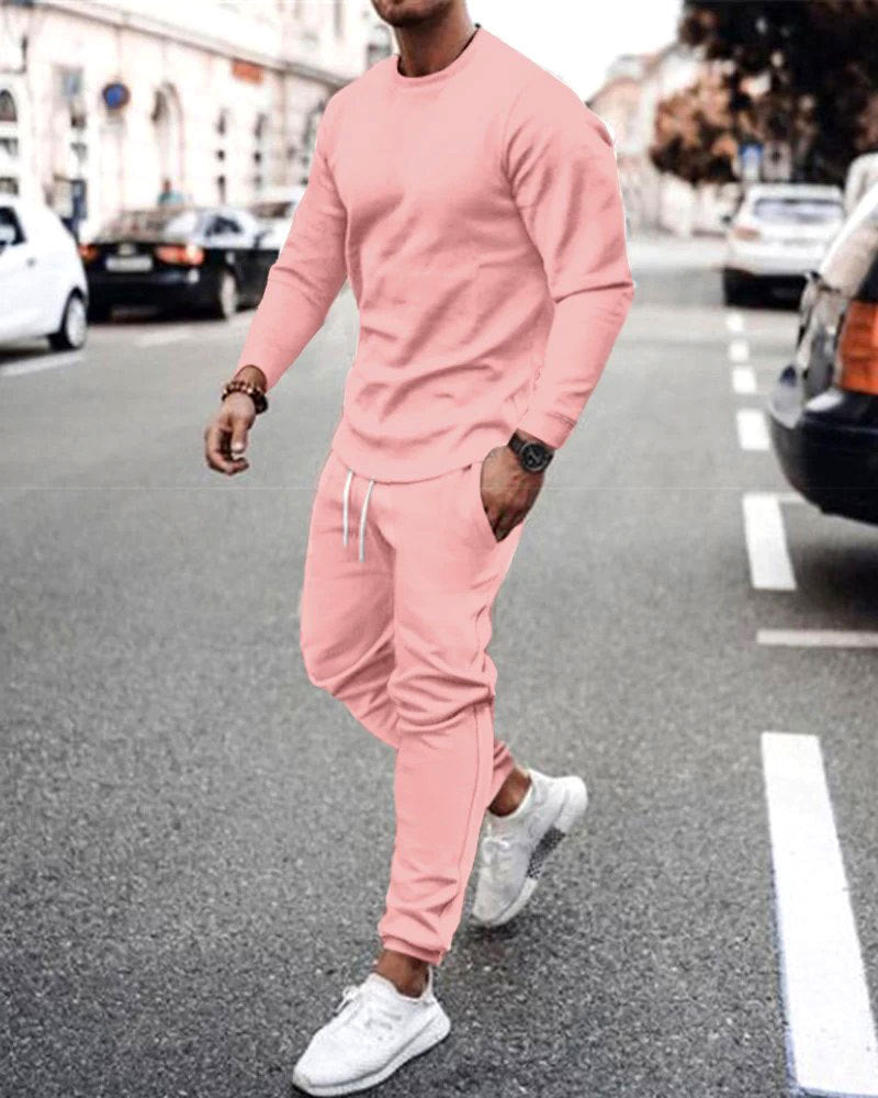 Men's sporty leisure set with long-sleeved outerwear and comfortable joggers Lisslune