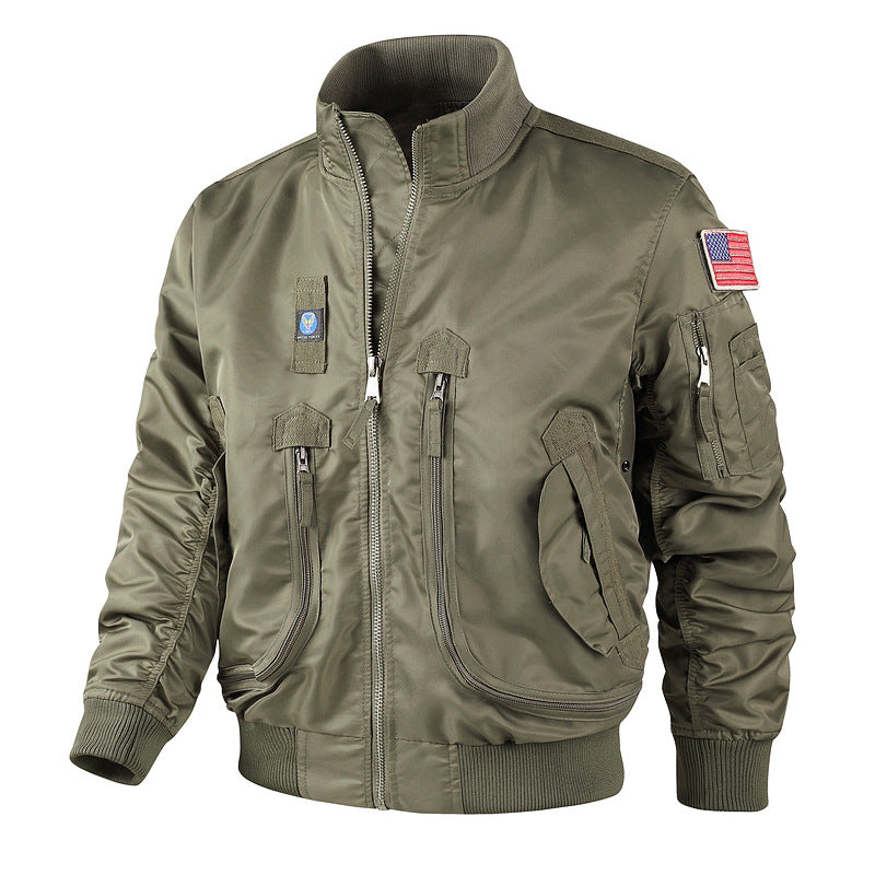 Men's Fashionable Bomber Jacket with Multifunctional Pockets Lisslune