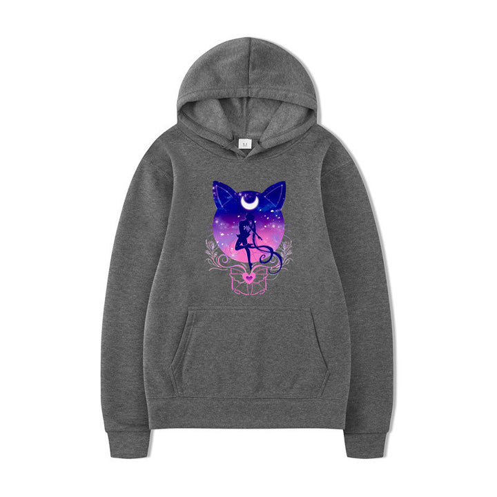 Women's hoodie with artistic cat design and comfortable fit Lisslune