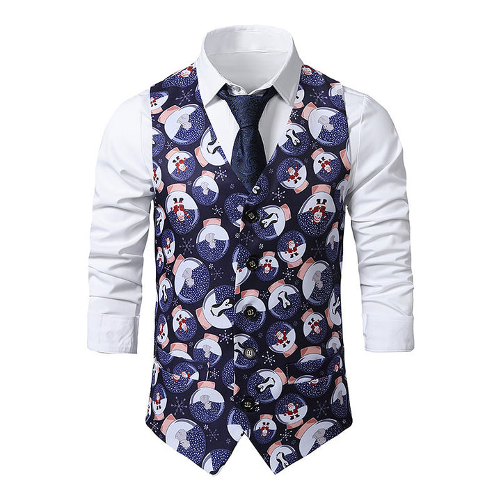 Men's festive waistcoat with vibrant Christmas design Lisslune