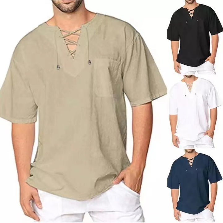 Men's lightweight top with modern lacing design and practical chest pocket Lisslune