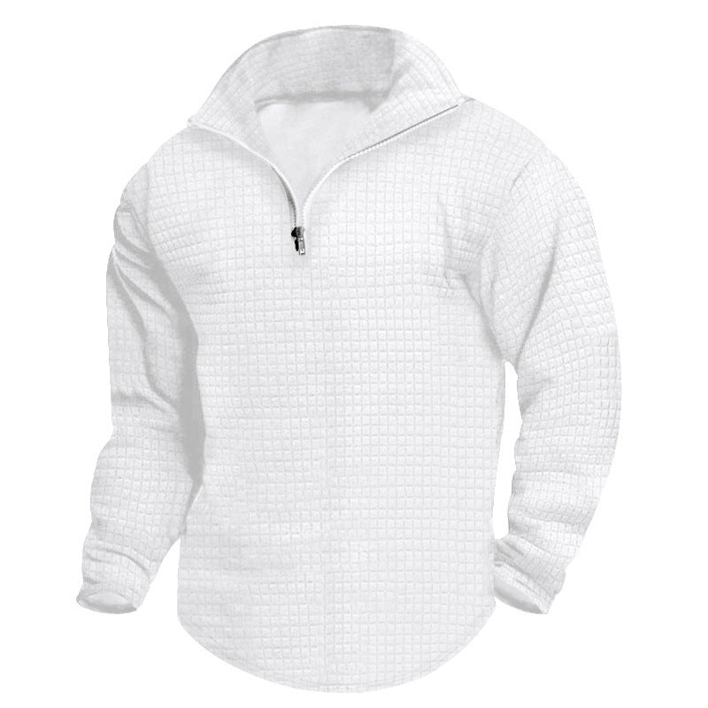Men's heat-insulated pullover with semi-high collar and textured surface Lisslune