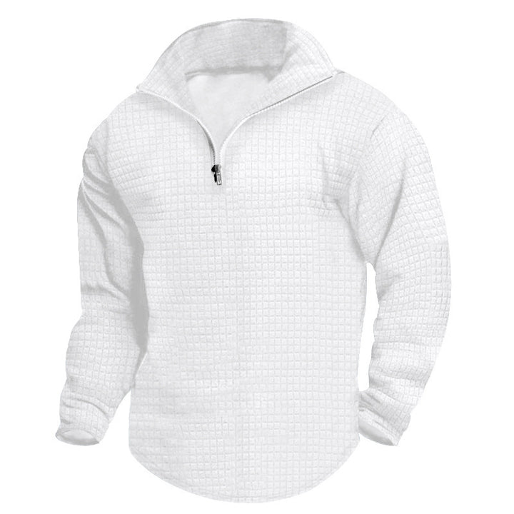 Men's heat-insulated pullover with semi-high collar and textured surface Lisslune