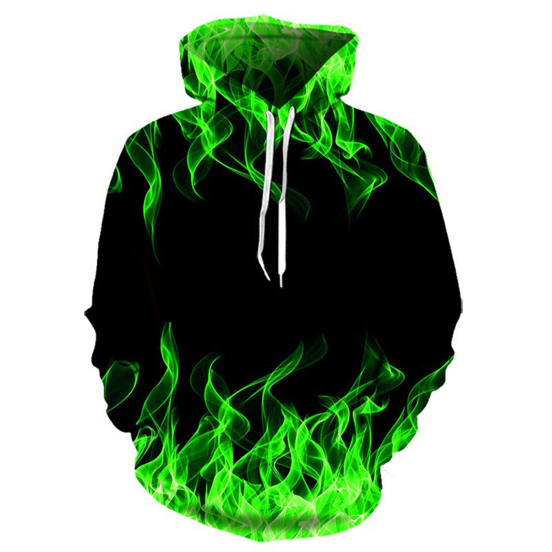 Men's hoodie with unique flame design and innovative material blend Lisslune