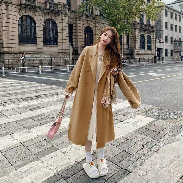 Women Elegant Double-Breasted Wool Coat Lisslune