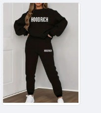 Women's casual set of sweater and joggers with sporty lettering Lisslune