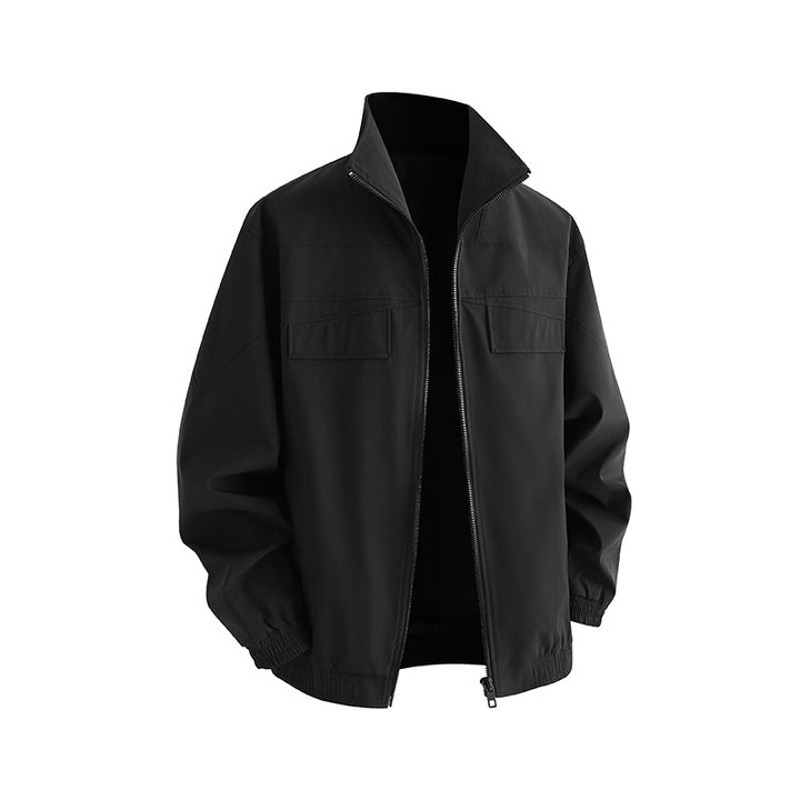 Men's leisure jacket with practical pockets and high collar Lisslune