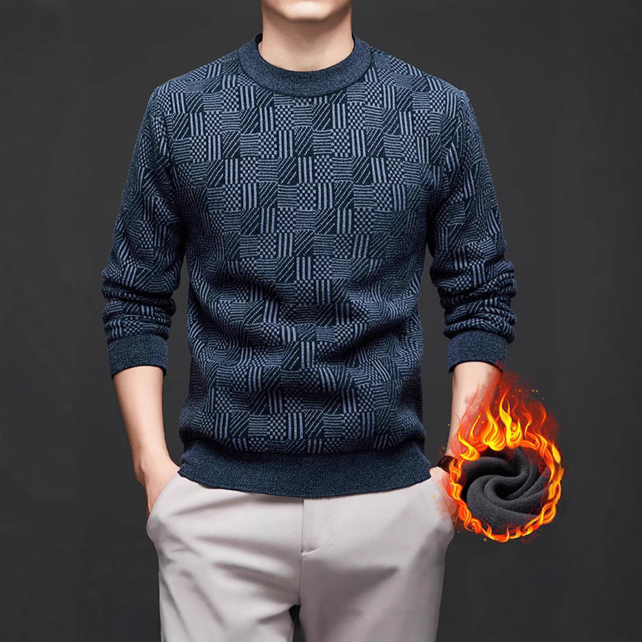 Men's knitted sweater with modern diamond pattern Lisslune