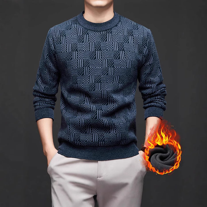 Men's knitted sweater with modern diamond pattern Lisslune