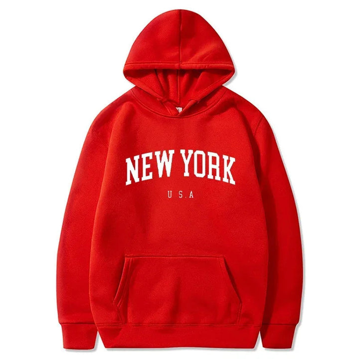 Women's hoodie with fashionable New York print and comfortable fit Lisslune
