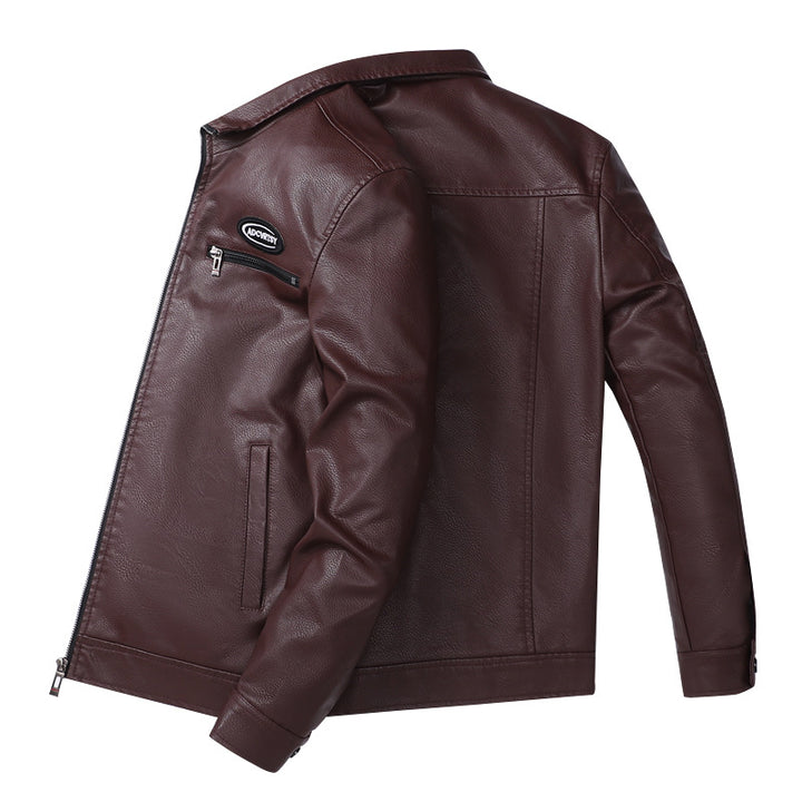 Men's Biker Jacket Made Of Synthetic Leather Lisslune