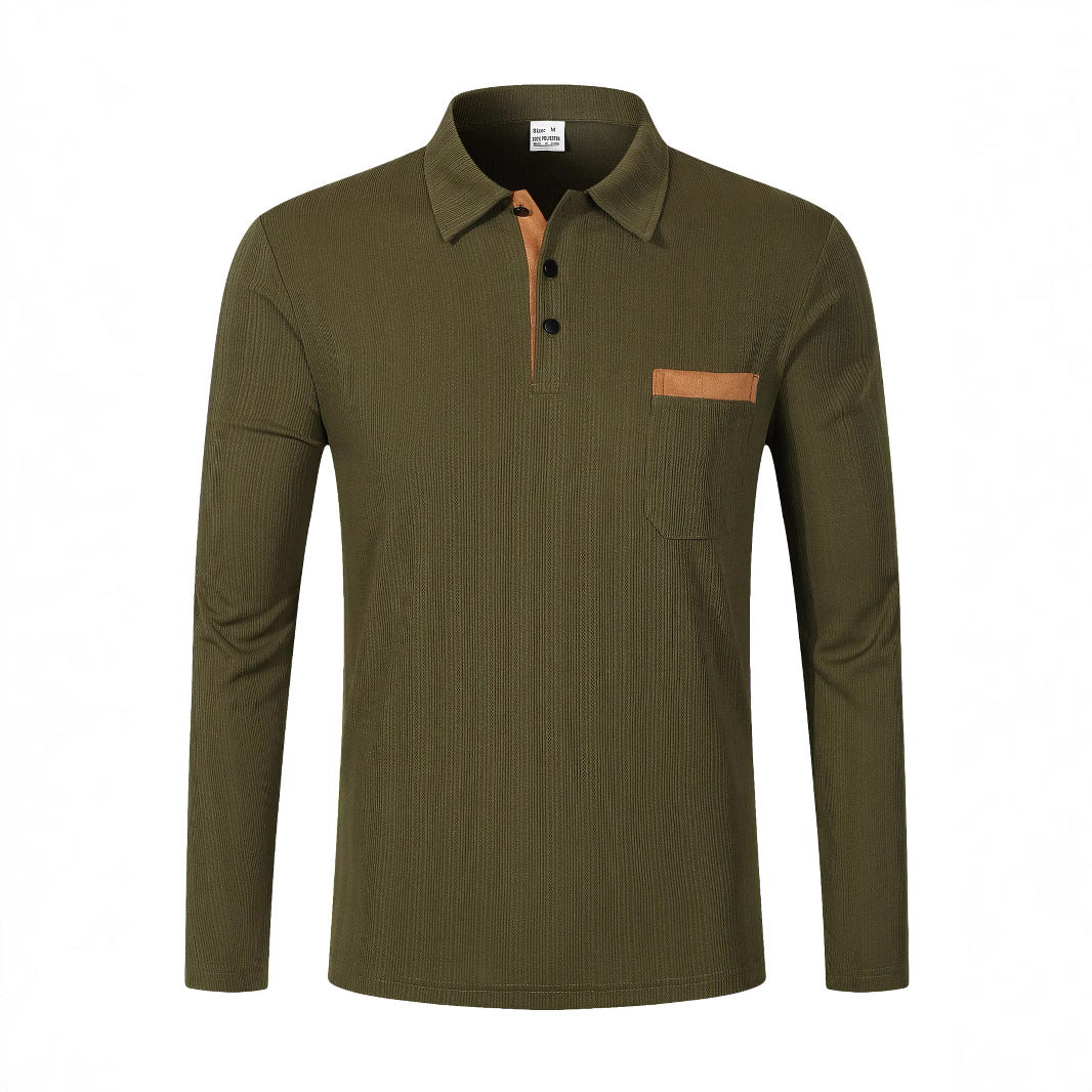 Men's long-sleeve shirt with structured accents and modern collar Lisslune