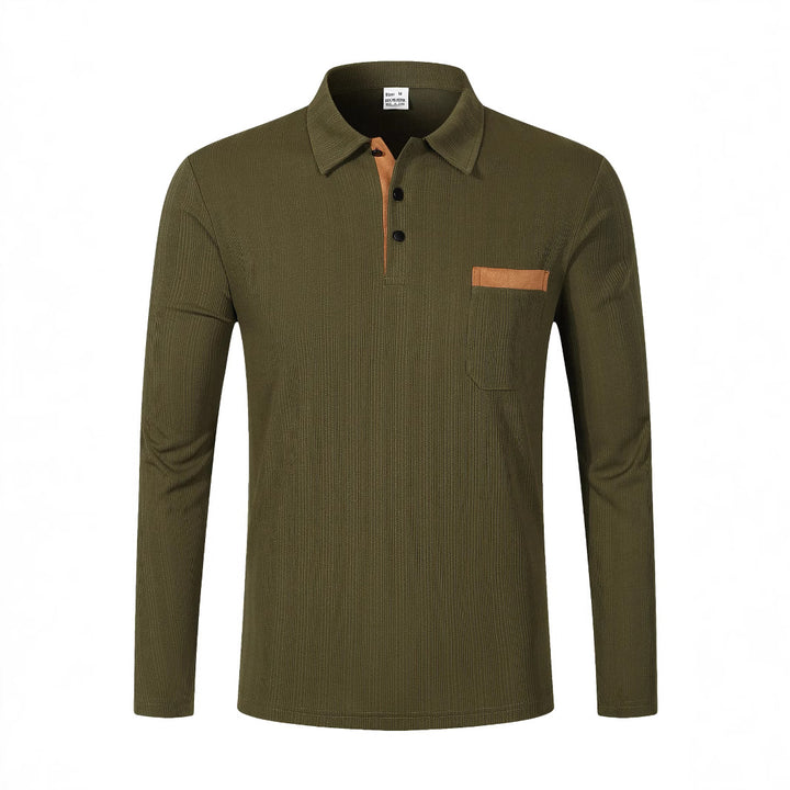 Men's long-sleeve shirt with structured accents and modern collar Lisslune