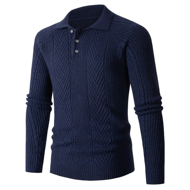 Men's Fashionable Knit Pullover with Removable Collar Lisslune