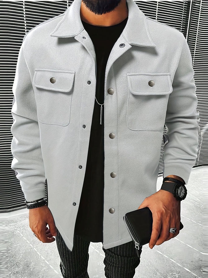Men's stylish overshirt jacket with practical pockets and modern button design Lisslune