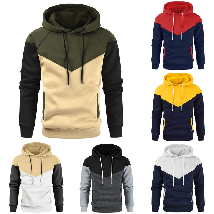 Men's stylish hoodie with innovative patchwork design Lisslune
