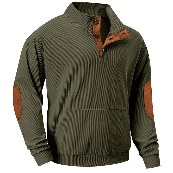 Men's cozy hoodie with fashionable synthetic leather details and high-quality cotton Lisslune