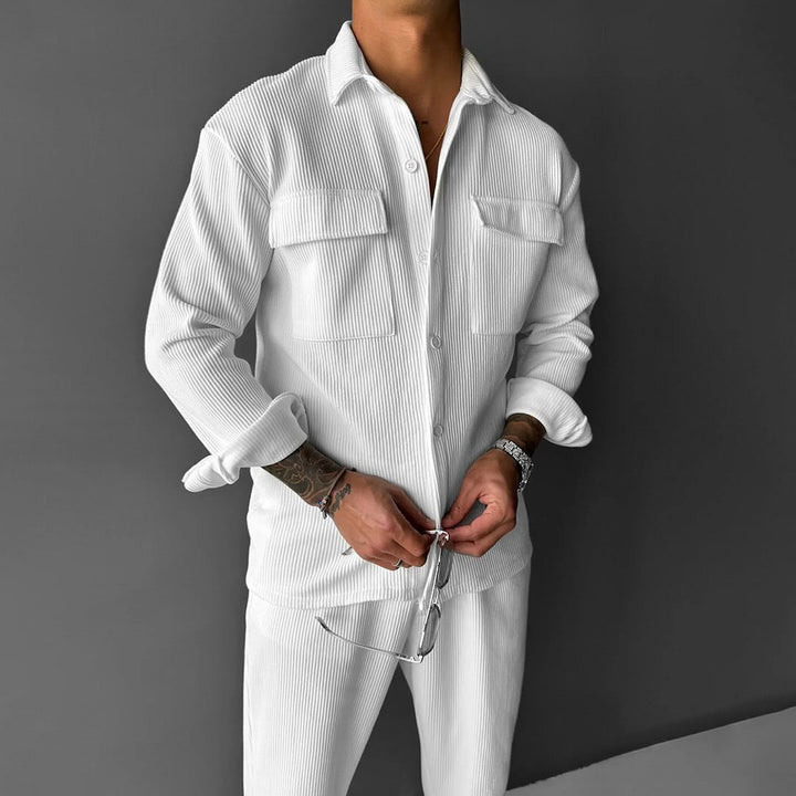 Men's utility shirt blouse with double breast pockets Lisslune