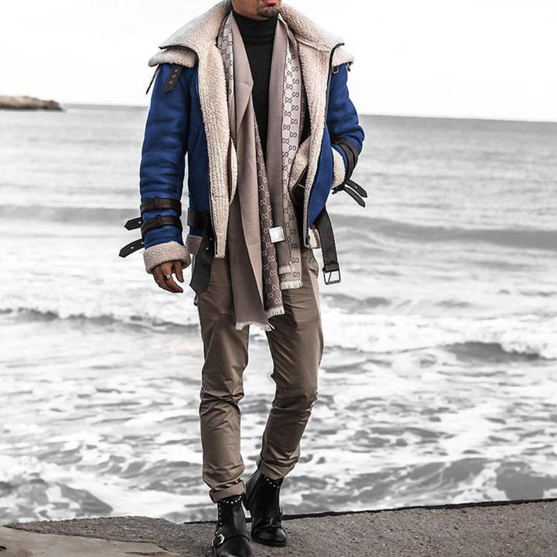 Men's bomber jacket with luxurious synthetic fur lining and modern accents Lisslune