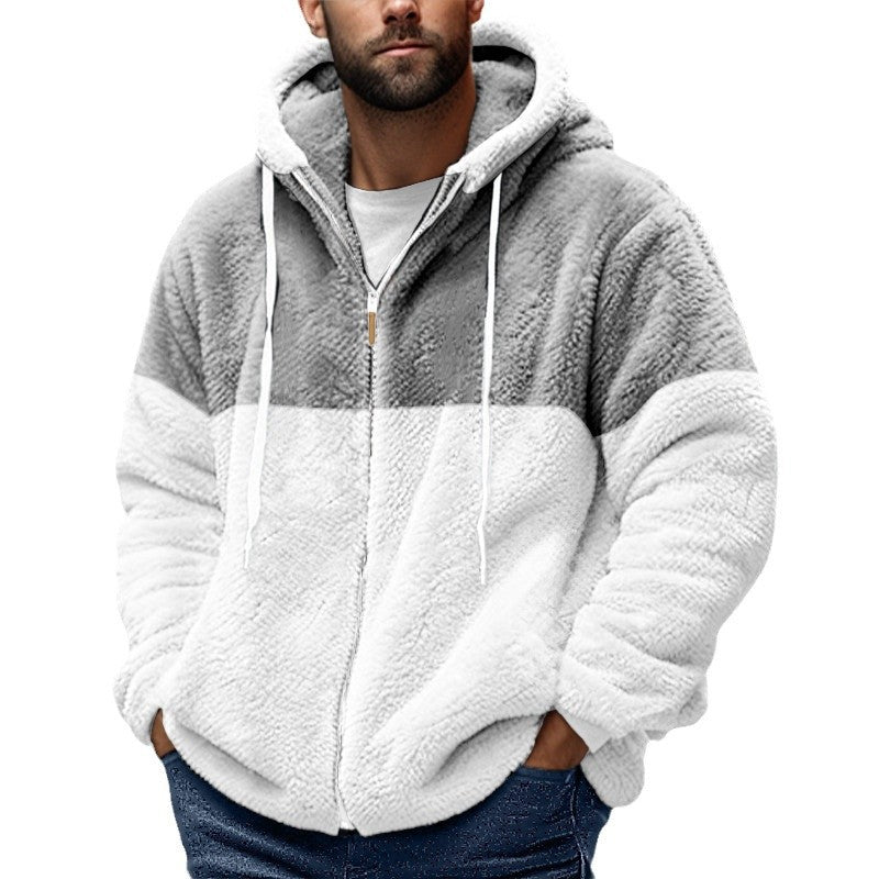 Men's cozy fleece jacket with hood Lisslune