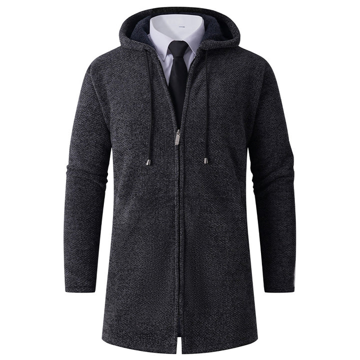 Men's casual hoodie jacket with exposed zipper and practical hood Lisslune