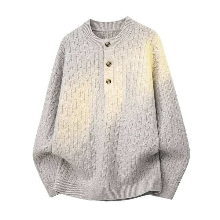 Men's sweater with button details and textured surface Lisslune