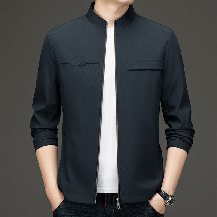 Men's elegant and sporty transitional jacket with stand-up collar Lisslune