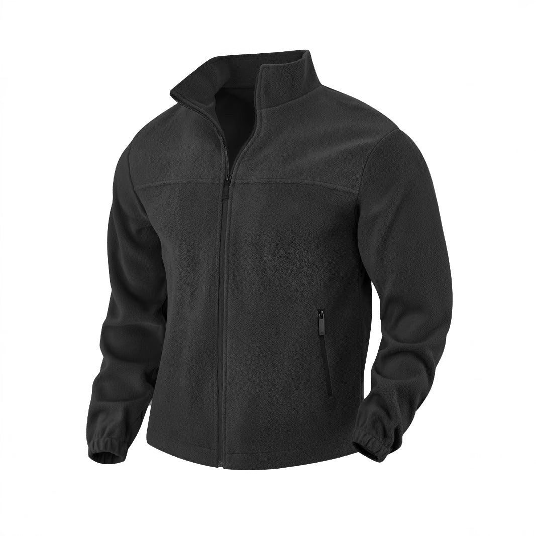 Men's fleece jacket with practical pockets and stand-up collar Lisslune