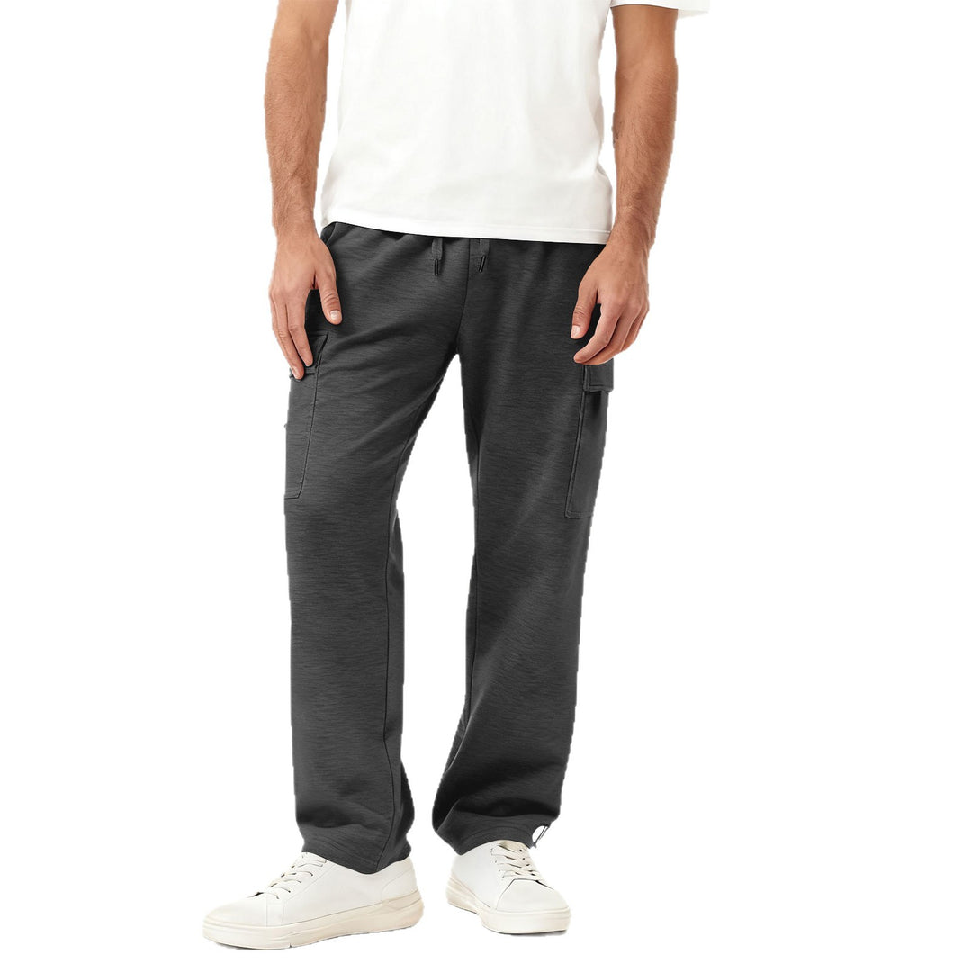 Men's Cargo-Style Leisure Pants with Practical Side Pockets and Elastic Waistband Lisslune