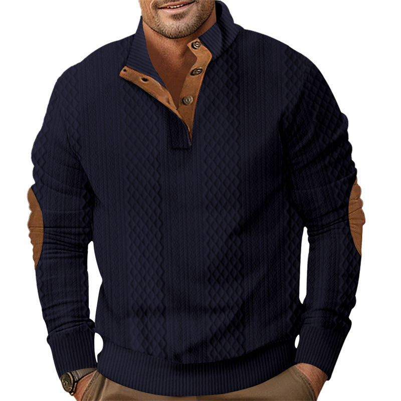 Men's stylish knit sweater with innovative collar and elegant contrast details Lisslune