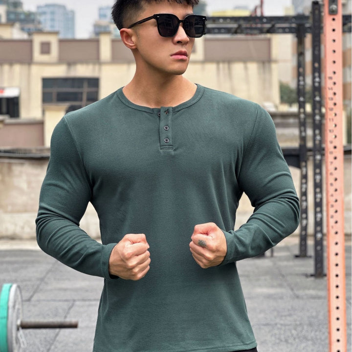Men's stylish long-sleeve shirt with modern button closure Lisslune