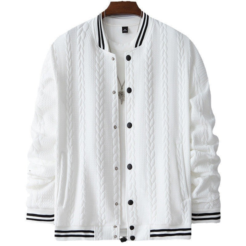 Men's leisure jacket in modern design with structured knit pattern Lisslune
