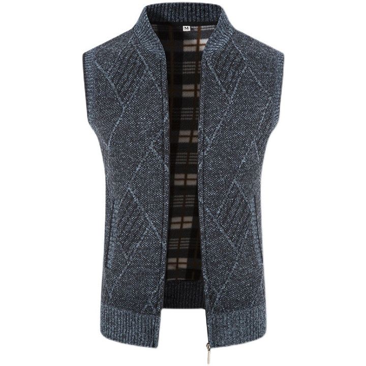 Men's fashionable knitted vest with textured diamond pattern Lisslune