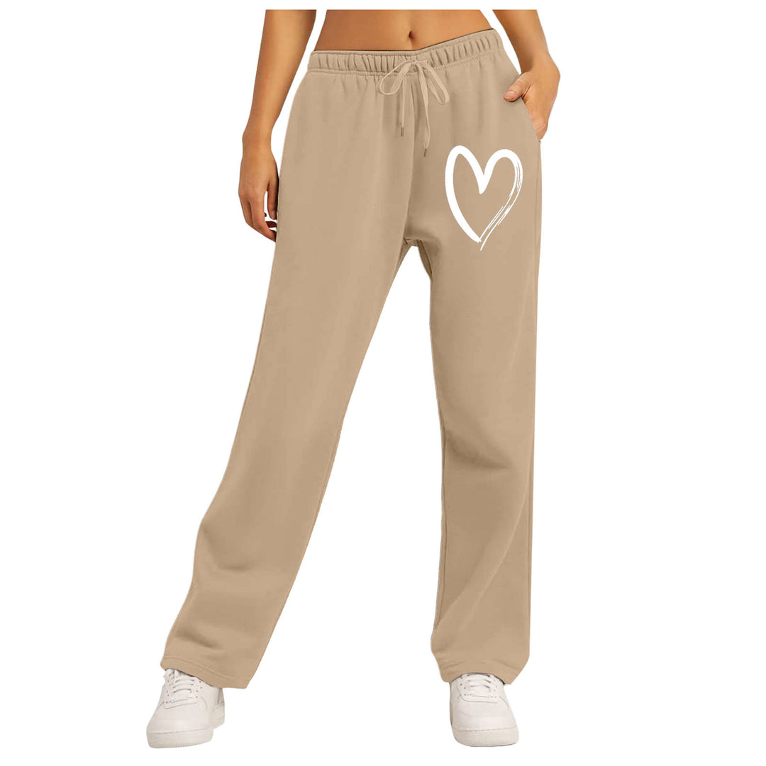 Ladies leisure pants with unique heart design and elastic waistband Lisslune