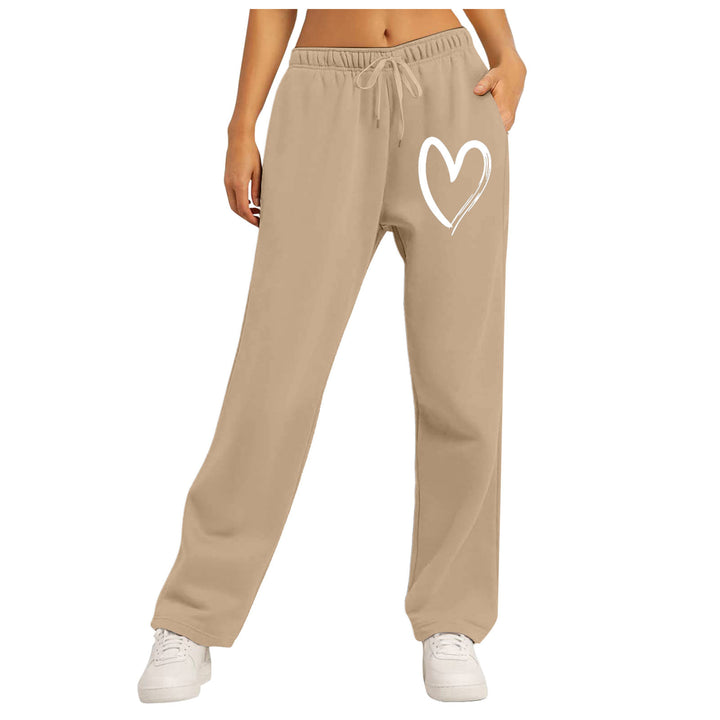 Ladies leisure pants with unique heart design and elastic waistband Lisslune
