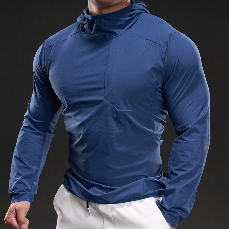 Men's Breathable Long Sleeve Shirt with Hood Lisslune