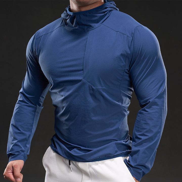 Men's Breathable Long Sleeve Shirt with Hood Lisslune