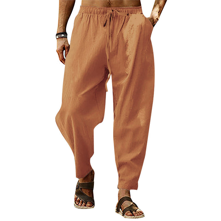 Men's lightweight and comfortable leisure pants with elastic waistband Lisslune