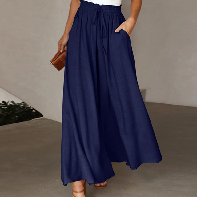 Lisslune | Leichte Damen Leinenhose mit Weitem Bein für Frühling und Sommer
