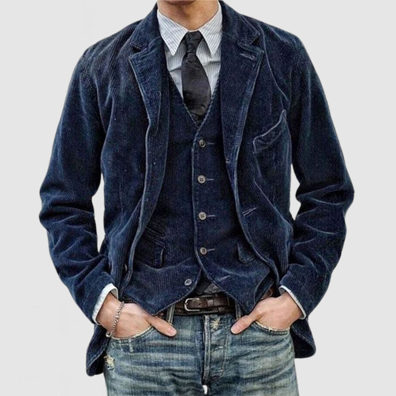 Men's cord blazer with elegant cut and practical pockets Lisslune