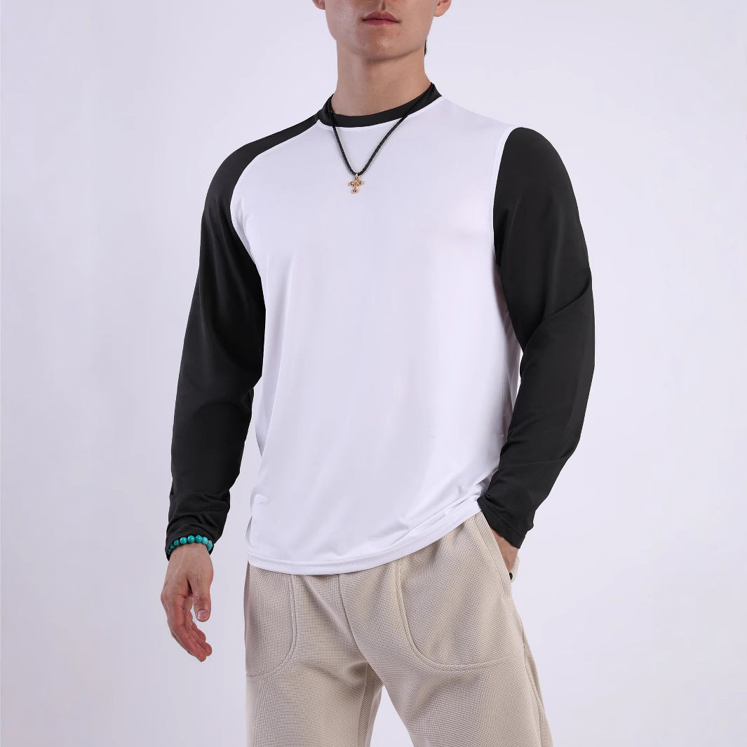 Men's Sports Long Sleeve Shirt with Breathable Inserts and Moisture-Regulating Material Lisslune