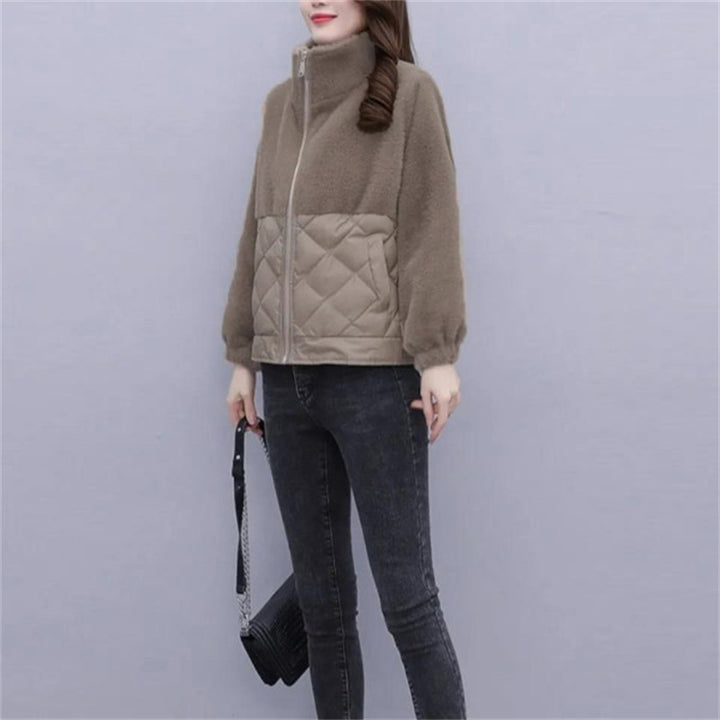 Women versatile fleece jacket with quilted detail and elegant cuffs Lisslune