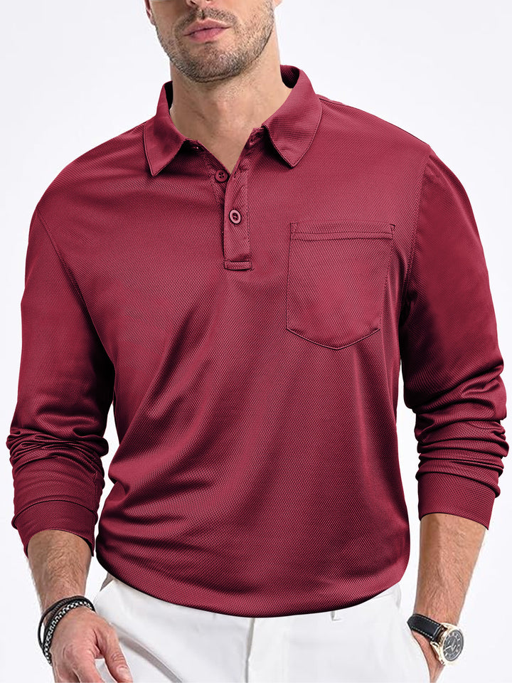 Men's polo shirt with modern structured design and practical chest pocket Lisslune