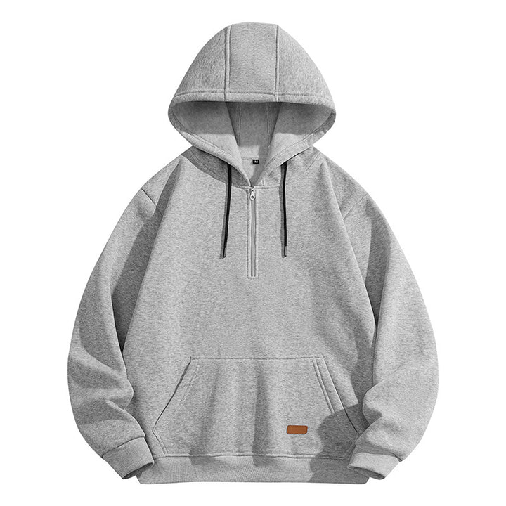 Men's stylish hoodie with half zip and comfortable fit Lisslune