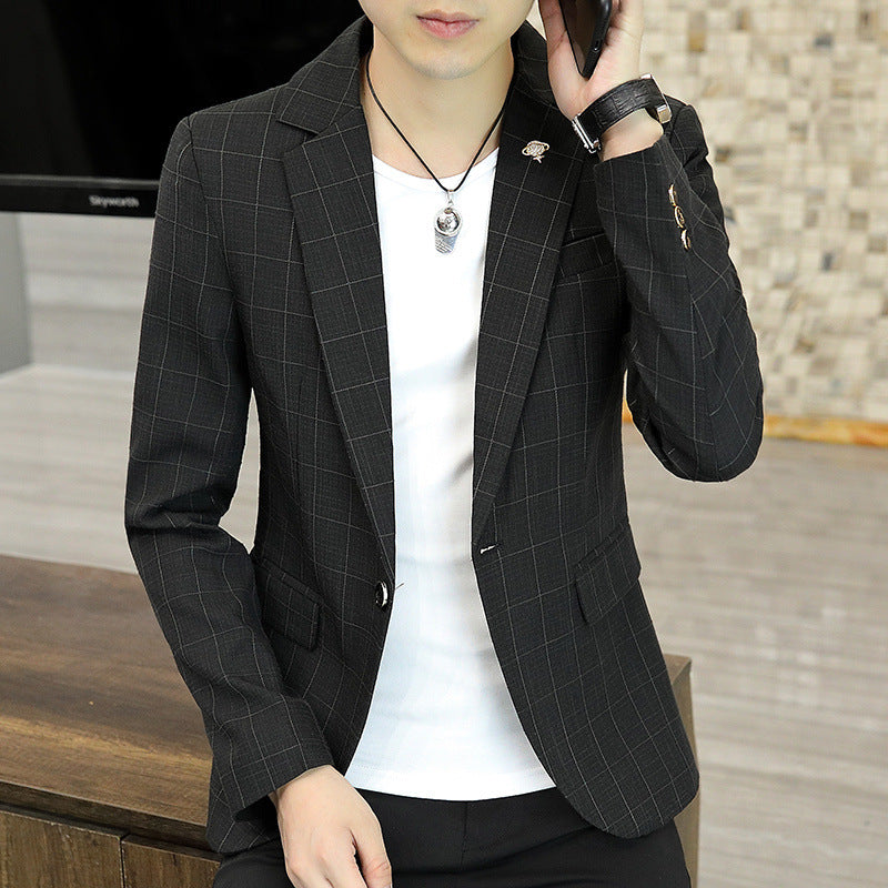 Men's fashionable check blazer Lisslune